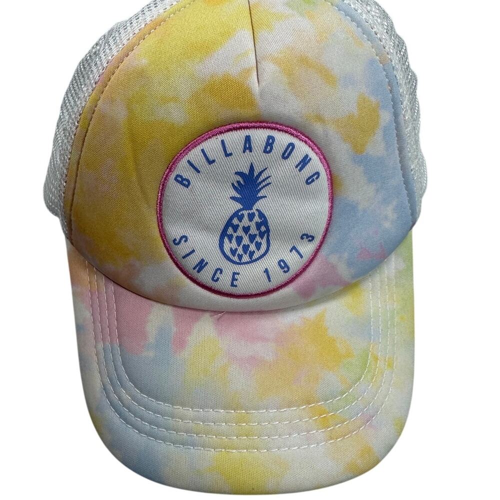 Billabong Pastel Tie Dye Pineapple Patch Mesh Snapback Trucker Hat